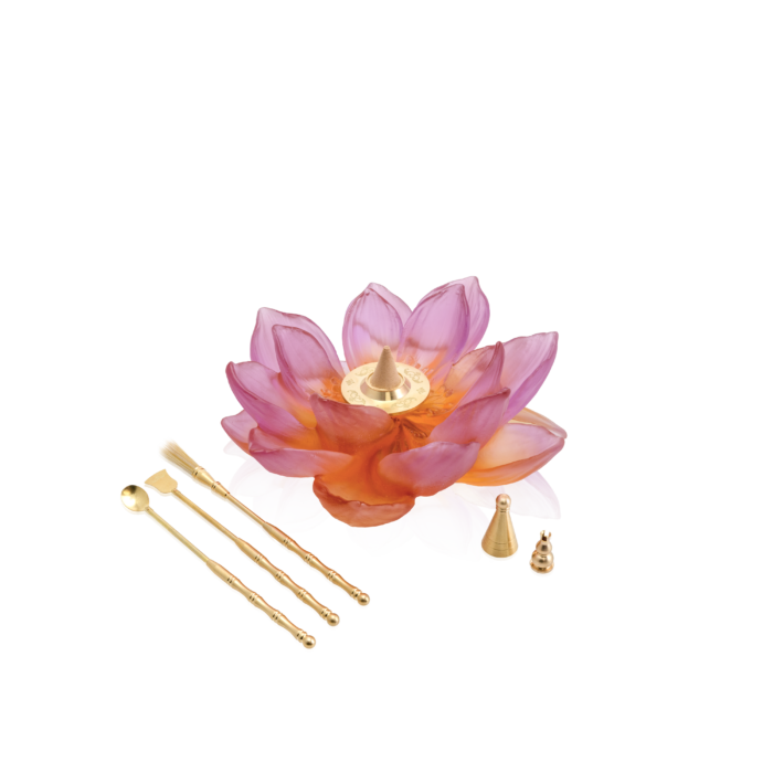 LOTUS GARDEN AMBER PINK + INCENSE HOLDER