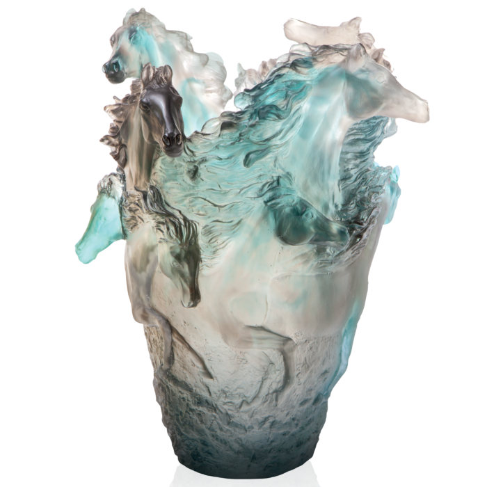 Grey Blue Horse Vase